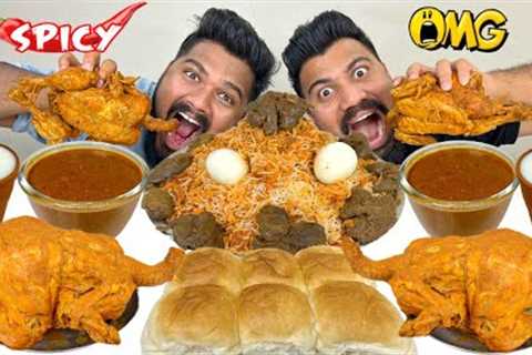 CHICKEN KALEJI BIRYANI🔥2 SPICY WHOLE CHICKEN CURRY, PAV, LASSI EATING MUKBANG😍 (Ep-573)