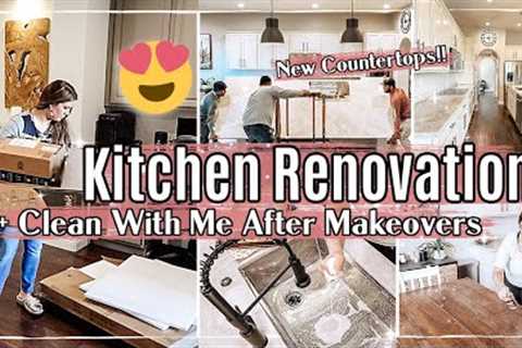 NEW KITCHEN RENOVATION (New Countertops!) &amp; CLEAN WITH ME 2023 :: Cleaning After Home Makeovers