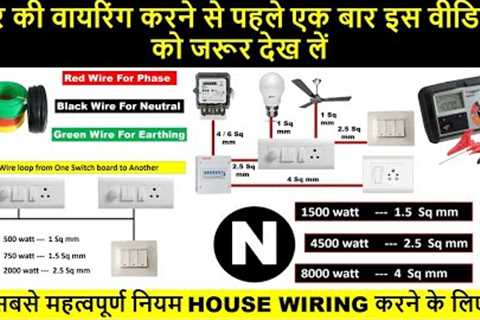 How to do Standard House Wiring | IE Rule 1956 for House Wiring | Electrical Technician