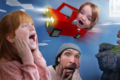 NiKO LEARNS HOW TO DRiVE!! Family Minecraft Survival World! Dad's surprise birthday for Baby Adley!