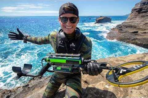 Scuba Diving One of Hawaii's Most Dangerous Cliff Side for Sunken Treasure! (Spitting Caves)