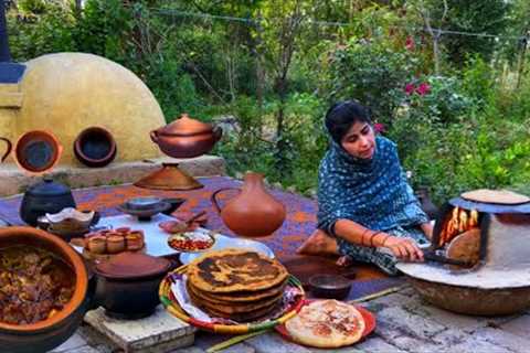 Making Jawar Bajra Atta Roti in Mud stove I Traditional Village Multi Millet Atta Roti Recipe Il