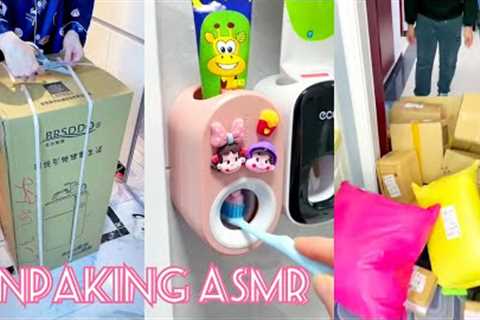 Unpaking new gadget for smart home . Asmr