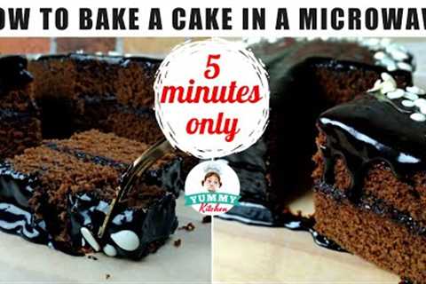 How to Bake a Cake in a Microwave Oven | Microwave Chocolate Cake with Rich Chocolate Frosting