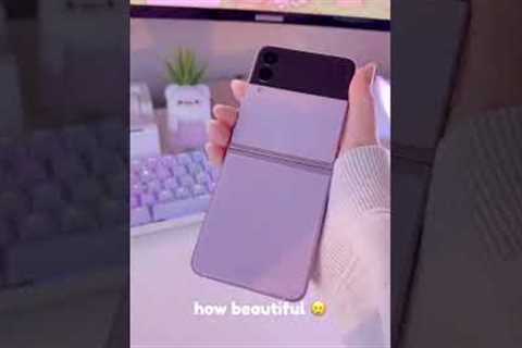 The most aesthetic phone I’ve ever had ☁️💜✨ #samsung #zflip3 #unboxing #asmr #shorts