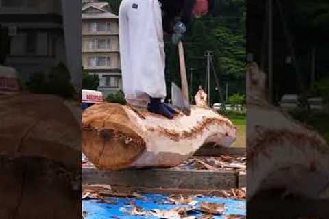 A Japanese master carpenter at work