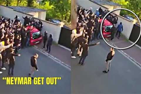 PSG fans at Neymar’s house telling him to leave the club