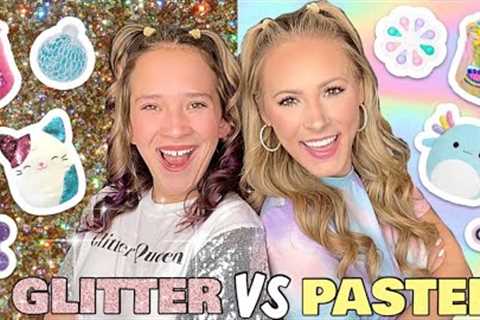 GLITTER 🪩✨VS PASTEL 🍭🎨 LEARNING EXPRESS SHOPPING CHALLENGE!