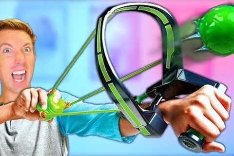 NERF SLIME Gadgets vs Fruit Ninja Challenge (Funny Review &amp; Unboxing)