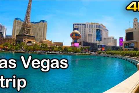 Exploring the Las Vegas Strip 2023: Treadmill Walking Tour of Sin City's Most Iconic Attractions! 4k