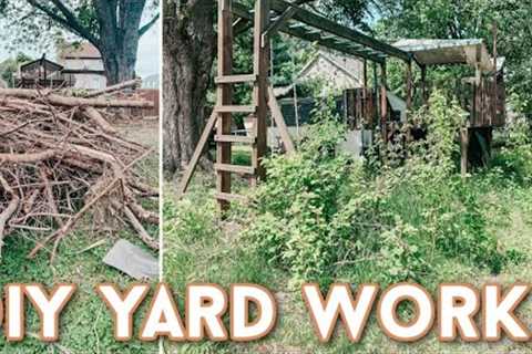 DIY Yard Work Makeover | BackYard Clean Up | House Projects