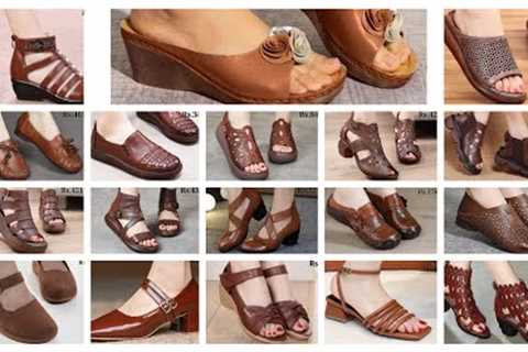 BELLY BABES BROWN FOOTWEAR 2023 VERY DIFFERENT TOP GENUINE LEATHER SANDALS SHOES DESIGN