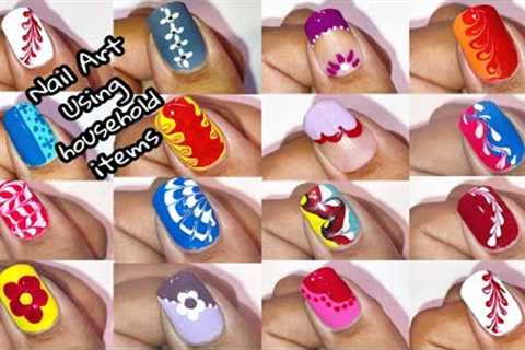 Nail art using household items| No Tool Nail Art | Easy nail designs for short nails- Nail..