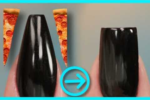 Coffin ⚰️ Shaped Nails Convert To Square⬛️ With Shortcut