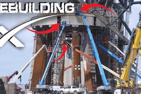 Rebuilding Of The Launch Pad At SpaceX's Starbase, Boca Chica, Texas in FULL Swing