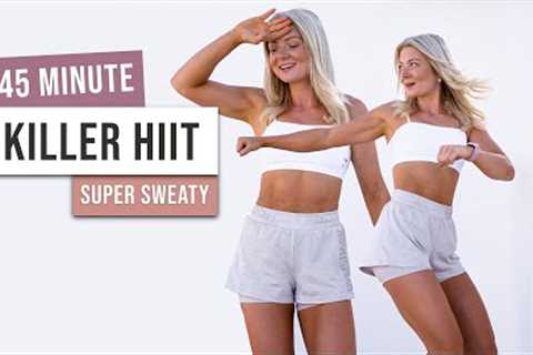 DAY 7: 45 MIN CARDIO HIIT Workout - No Equipment, No Repeat - 7 DAY KILLER HIIT CHALLENGE