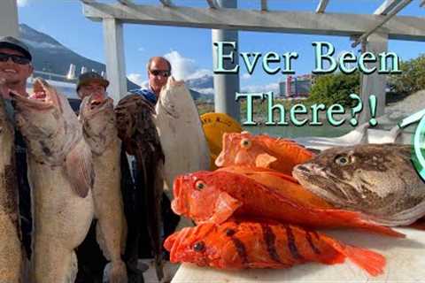 Deep Sea Alaska Fishing for Big Fish in a Secret Lost World! Halibut, Lingcod and Rockfish Catch