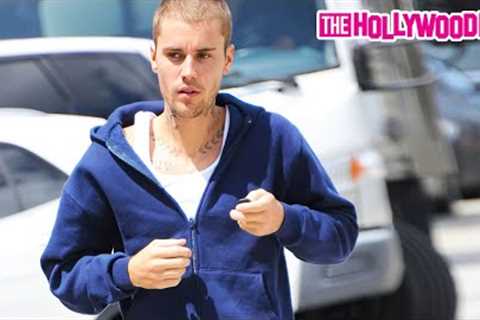 Justin Bieber Runs To His Lamborghini With A Shaved Head To Avoid Questions About Selena Gomez