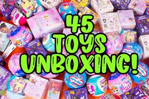 Unboxing 45 NEW Blind Bags! HUGE Unboxing Party