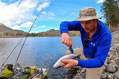 SOLO Mountain Trout Fishing WITH MY KAYAK!!! (Catch &amp; Cook)