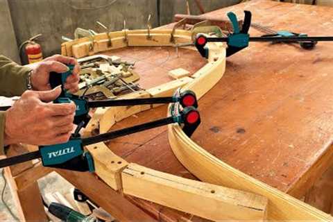 Cutting and Bending Wood To Make Incredible Shapes || Woodworking Project Curved Lounge Chair