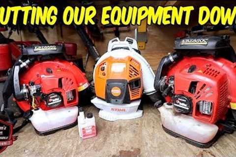 How We WINTERIZE Our Lawn Equipment &amp; Shutting Down The Season (FINALLY!)