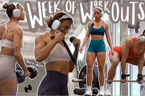 WEEK OF WORKOUTS | Train with Me | Warm up &amp; Cool Down | My Workout Split