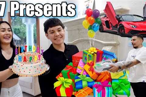 SURPRISING ETHAN with 17 PRESENTS for his 17th BIRTHDAY!!!!