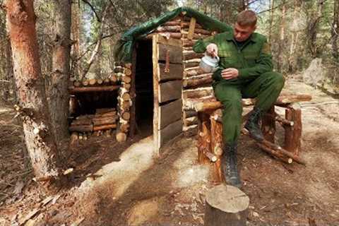 Hide from the WIND in a COZY forest HOUSE, Built A Place For Firewood. Brewed Orange Tea