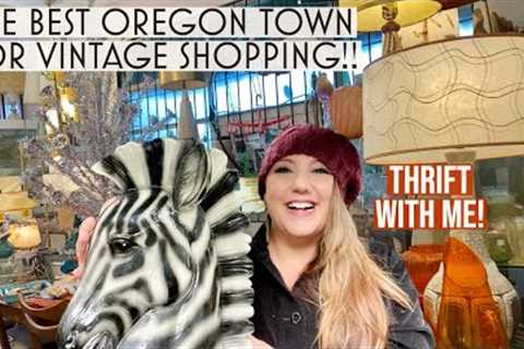 HE DIDN'T SEE ME BUY IT! ;) Thrift With Me | Best Oregon Town For Vintage Shopping! + A Surprise!