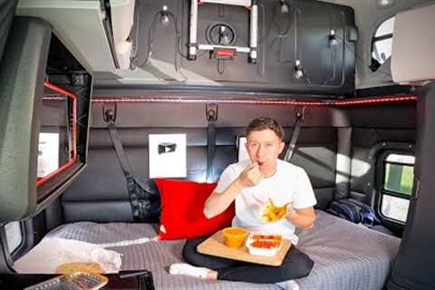 Camping Alone At A Truckstop - (Trying Indian Food)