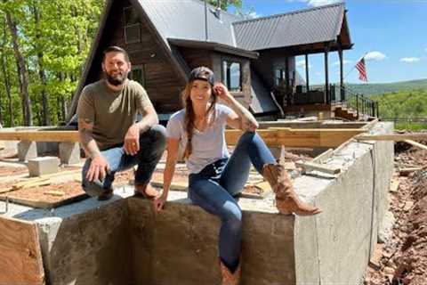 Foundation Is FINISHED- LET'S BUILD! | A-Frame Cabin Addition