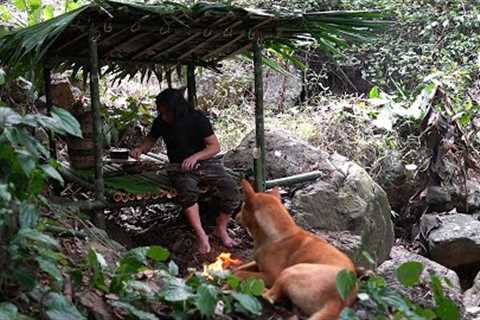 Bamboo Survival Shelter, Wild Food, Catch and Cook: Survival Alone | EP.247