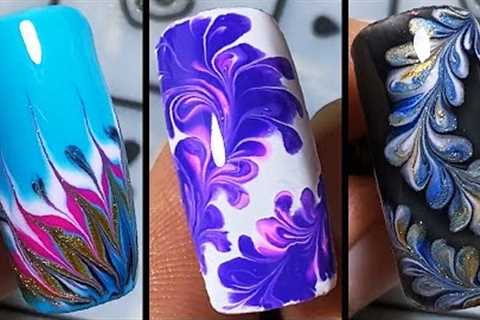Nail art designs 2023 | Easy Nail Art | Drag Marble nails Compilation #465 #nailart #easynailart