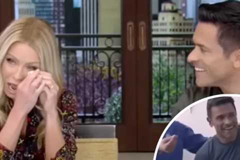 Mark Consuelos' Pixelated Crotch Makes Kelly Ripa Cry on 'Live'