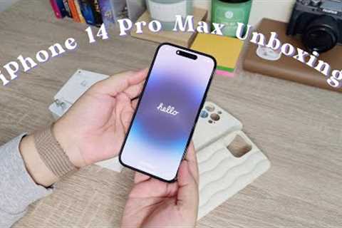 #1 ASMR Unboxing iPhone 14 Pro Max (Space Black) | Accessories &amp; Camera Test