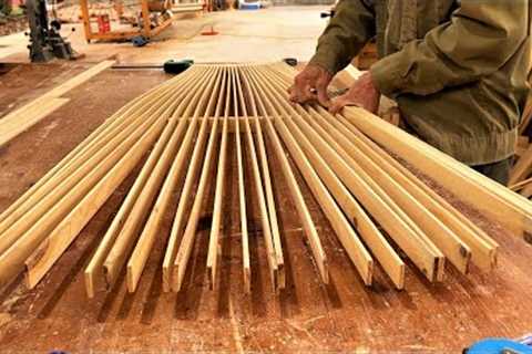 Woodworking Crafts Building Curved Coffee Table || Cutting &amp; Bending Wood To Make Incredible..