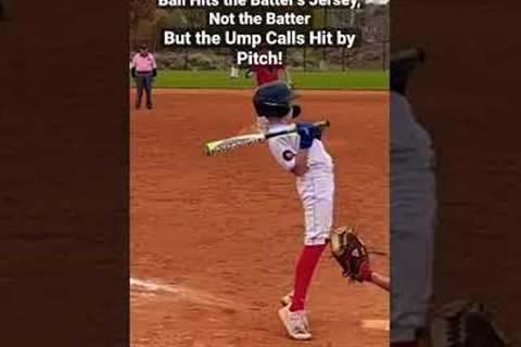 Hit by Pitch Called When Ball Hits the Batter’s Jersey #baseball #shorts #travelbaseball #iq