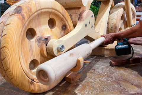 Build A Wooden Large Displacement Motorcycles Ratio 1:1 //Amazing Woodworking Ideas And Skills.