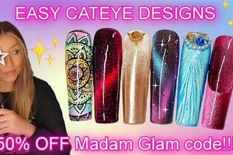 ✨️ Easy Cateye Nail Art Designs | Cat Eye Nails | Galaxy Rainbow Mermaid Shell Ombre | Summer
