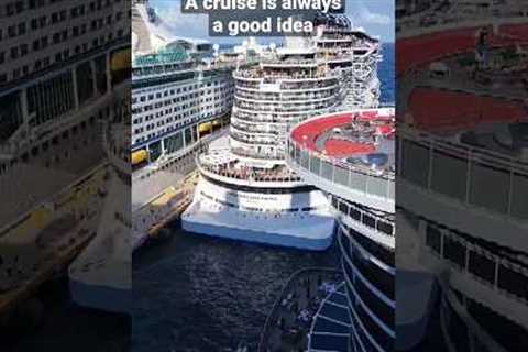 4 cruise ships docked in Costa Maya, Mexico.