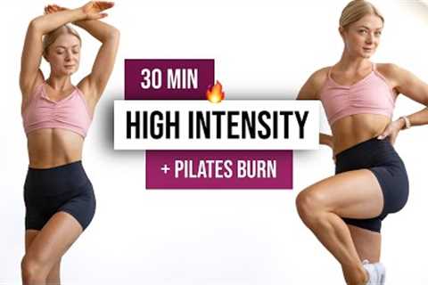 30 MIN HIIT x PILATES BURN Workout - No Equipment, Low Impact Home Workout, No Talking, No Repeats