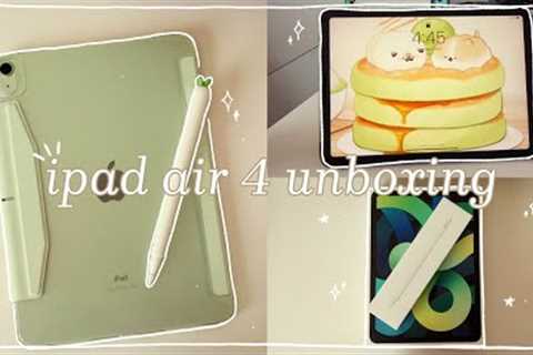ipad air 4 unboxing (green) + accessories 🌱