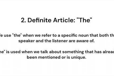 Free Online English Learning | Articles a an the | English lesson 1| Learn English