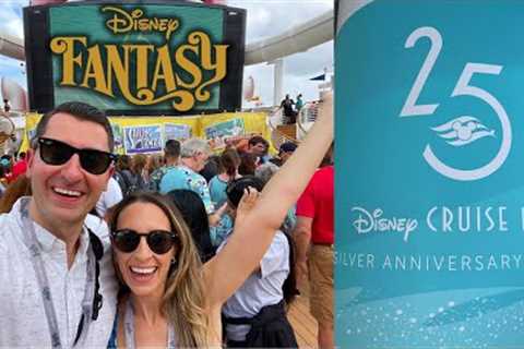 Disney Cruise Line 25th Anniversary Silver Day at Sea! | Embarkation Day on the Disney Fantasy!