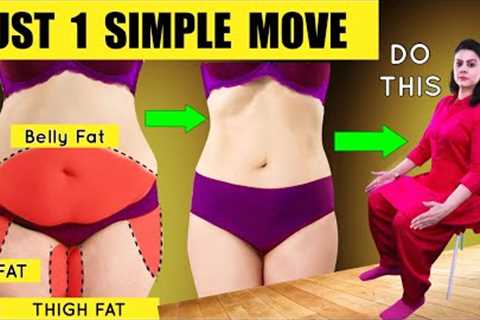 Just 1 Simple Exercise To Lose Lower Belly Fat,  Thigh Fat,  Hip Fat  Finally