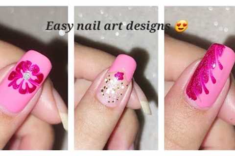 Top Easy Nail art designs at home💕|| Nail art for beginners || #naildesign #easynailart #nailart