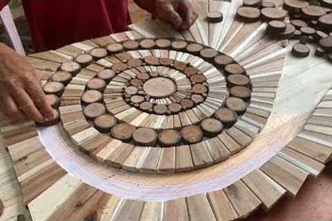 Super Creative Artistic DIY WoodworkingIdeas // How To Make A Very Beautiful Spiral Pattern Table