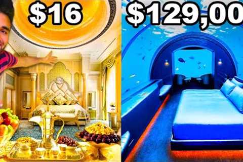 WORLD’S CHEAPEST Vs. MOST EXPENSIVE 5-STAR HOTEL ($16 vs $129,000)!