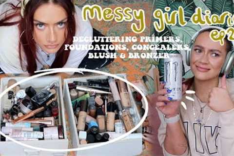 MESSY GIRL DIARIES : DECLUTTERING MY BASE PRODUCTS! | TIDY SPACE, TIDY MIND EP.2 | EmmasRectangle